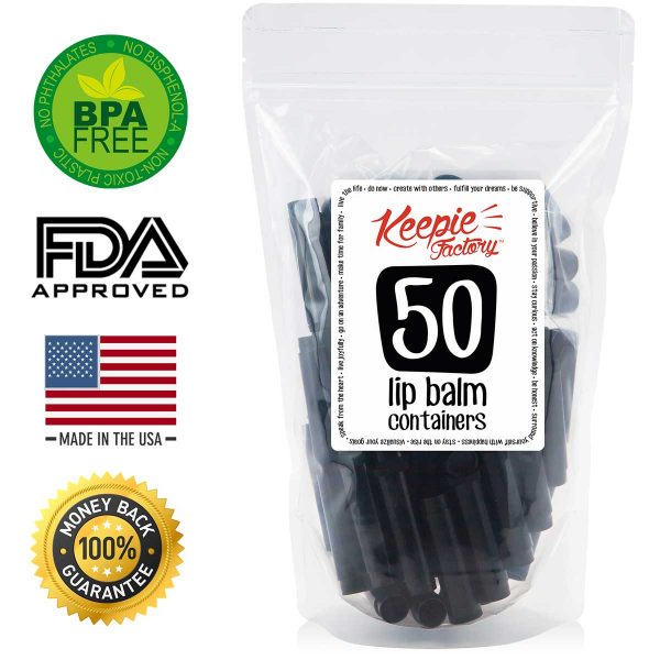 .15 oz Round Lip Balm Containers Black, 50 Pack - Image 3