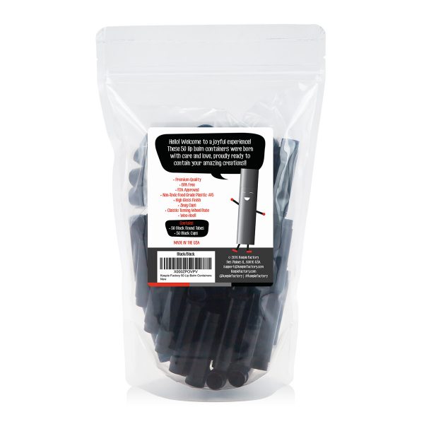.15 oz Round Lip Balm Containers Black, 50 Pack - Image 2